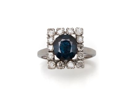 Ring in 750 white gold and 850 thousandth...