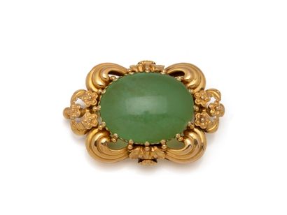Broche or 750 millièmes estampé, ornée d’un...