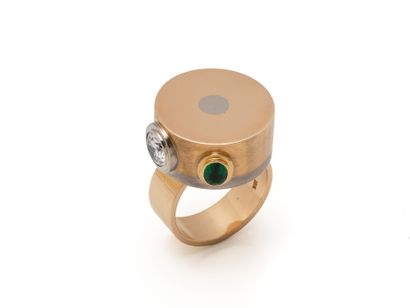Artist's ring in gold 750 and platinum 950...