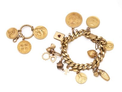 Bracelet en or 750 millièmes, maille gourmette,...