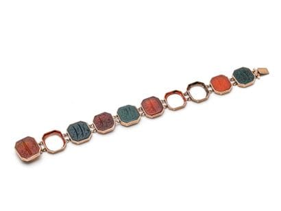 Bracelet articulé en or 585 millièmes, composé...