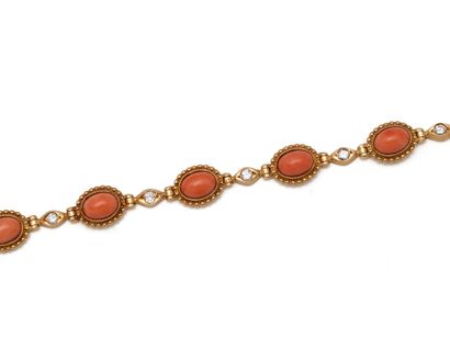 Articulated bracelet in 750 thousandths gold,...