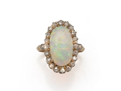 Bague en or 750 et platine 850 millièmes...
