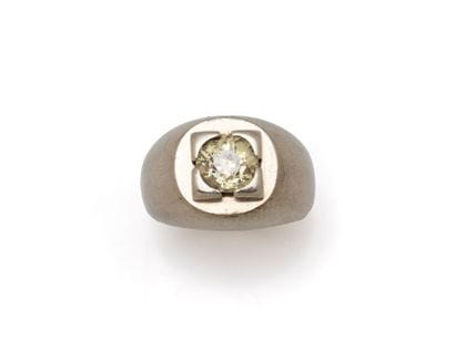 Bague de petit doigt en or gris 750 millièmes...