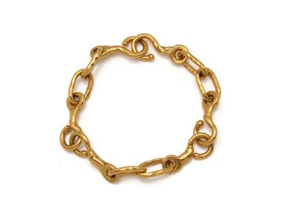 JEAN MAHIE. Articulated bracelet in hammered...