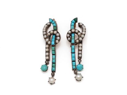 Ensemble de 2 broches en or 585 argent 800...