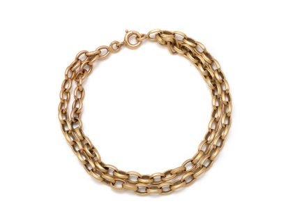 Bracelet in 750 thousandths gold, partially...