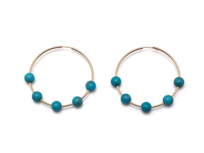 Paire de boucles d’oreilles créoles en or...