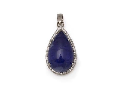 Pendant in 750 thousandths white gold adorned...