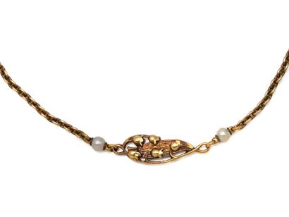 Delicate necklace in 750 thousandths gold,...