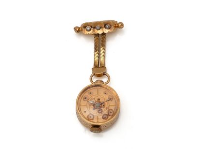 Montre pendentif en or rose 750 millièmes,...