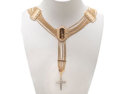 Collier d’esclavage en or 750 millièmes rehaussé...