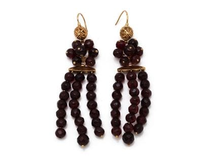 Pair of 750 thousandths gold earrings adorned...