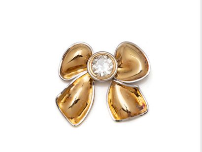 Broche en or 750 et platine 850 millièmes,...