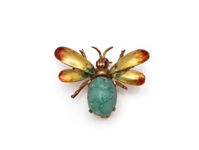 Broche en or 750 millièmes stylisant une...