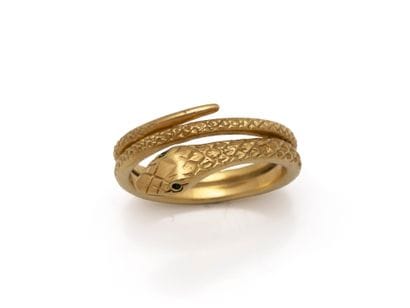 Bague or 750 millièmes, stylisant un serpent...