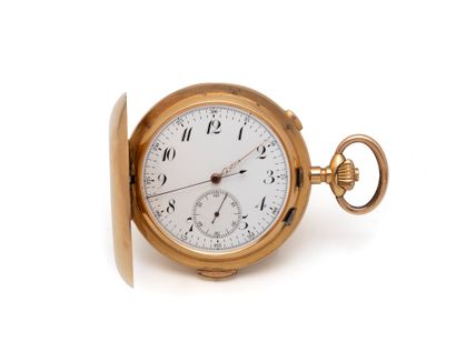 Montre de poche savonnette en or 750 millièmes,...