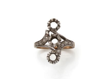 Monture de bague toi et moi en or 750 et...