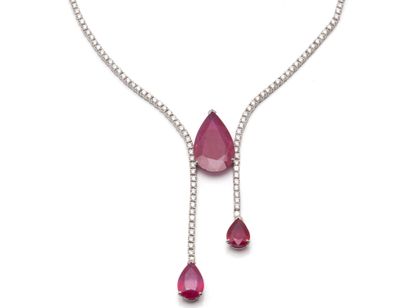 Beau collier articulé en platine 850 millièmes...