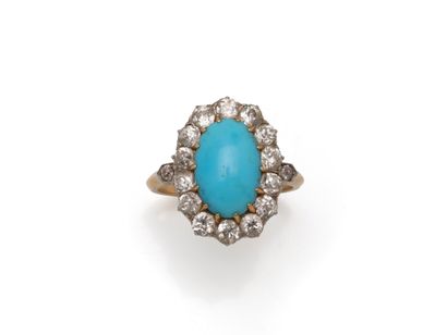 Bague en or 750 et platine 850 millièmes...