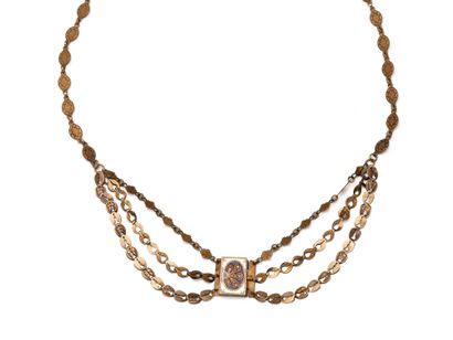 Delicate slavery-style necklace in 750 thousandths...