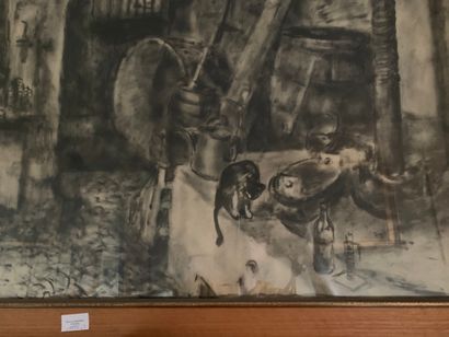 Ecole du XXE, Vue d'un intérieur au chat,...