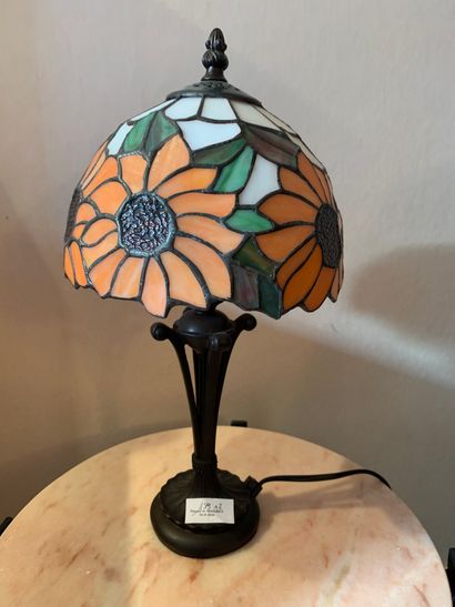 Vase en verre multicouches, bleu et jaune,...