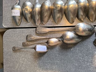 Lot de couverts en argent 925°/°° dépareillés...