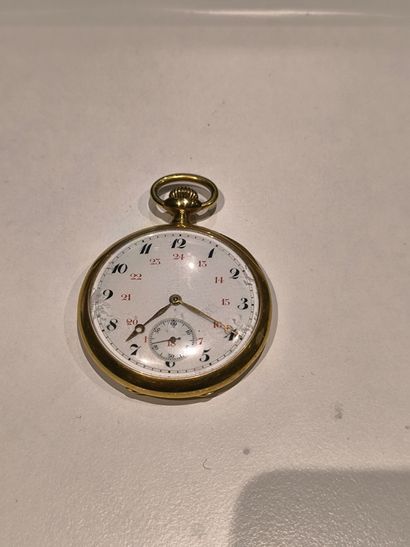 Lot or : Montre gousset chiffrée en or or...