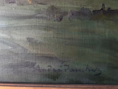 Marc GIMAT (1879-1969). Vue d'un lac, toile,...