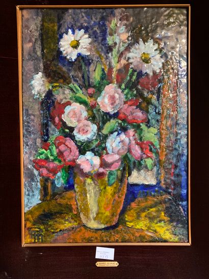 Marc GIMAT (1879-1969). Bouquet de fleurs...