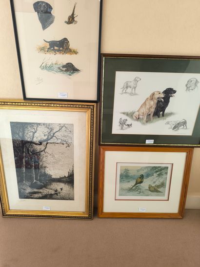 7 gravures ou reproduction comprenant : D'après...