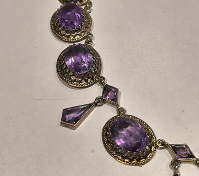 Collier en vermeil 800°/°°à décor de maillons...