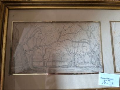 Vue de Venise au voilier. Aquarelle portant...