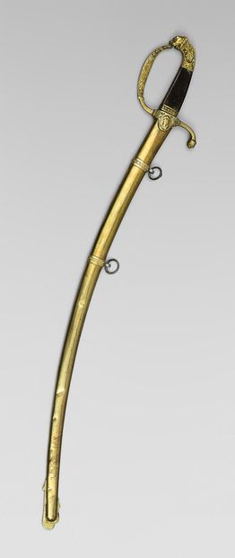 Light cavalry officer's child's saber, brass...