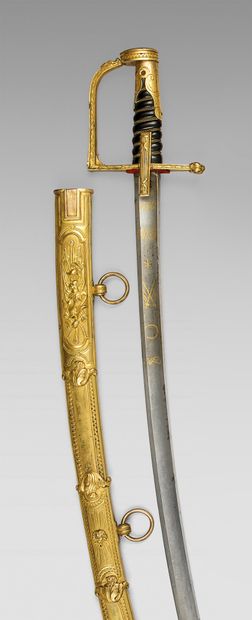 Very fine senior officer's saber, chased...