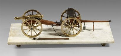 Maquette de canon avec son avant train, modèle...