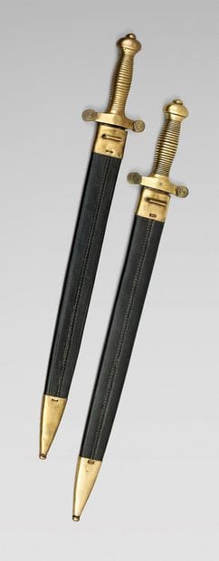 Two Model 1831 infantry swords, blades signed...