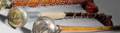 Infantry drum major's cane, pewter or aluminum...