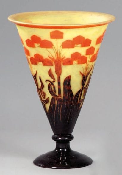 LE VERRE FRANÇAIS
Grand vase conique sur...