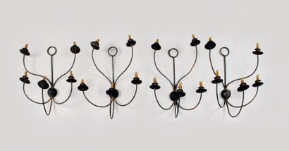 ROYÈRE Jean (1902-1981)
Suite de quatre appliques...