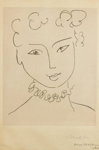 Henri MATISSE
Etude sur le thème de La Pompadour....