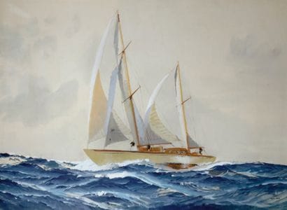 MARIN MARIE (1901-1987)
Ketch sur une mer...