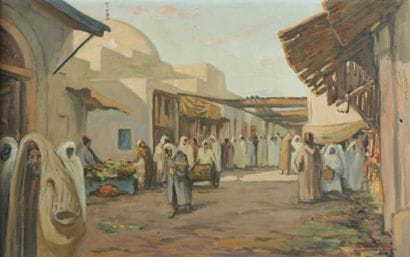 André CASABONNE
Marché à Tunis Huile sur...