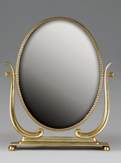 TRAVAIL FRANÇAIS 1925
Miroir en métal doré...