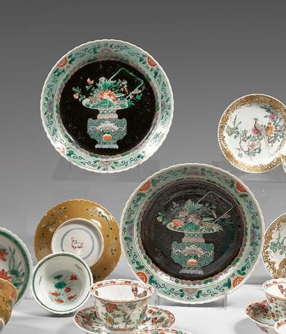 CHINA
Pair of small porcelain plates with...