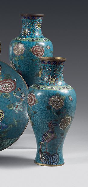 CHINA - 19th century
* Pair of ormolu and...