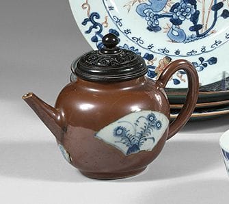 CHINA
Porcelain teapot with capuchin base,...