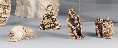 JAPAN - MEIJI period (1868-1912)
Three netsuke...