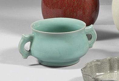 CHINA
Circular porcelain incense burner with...